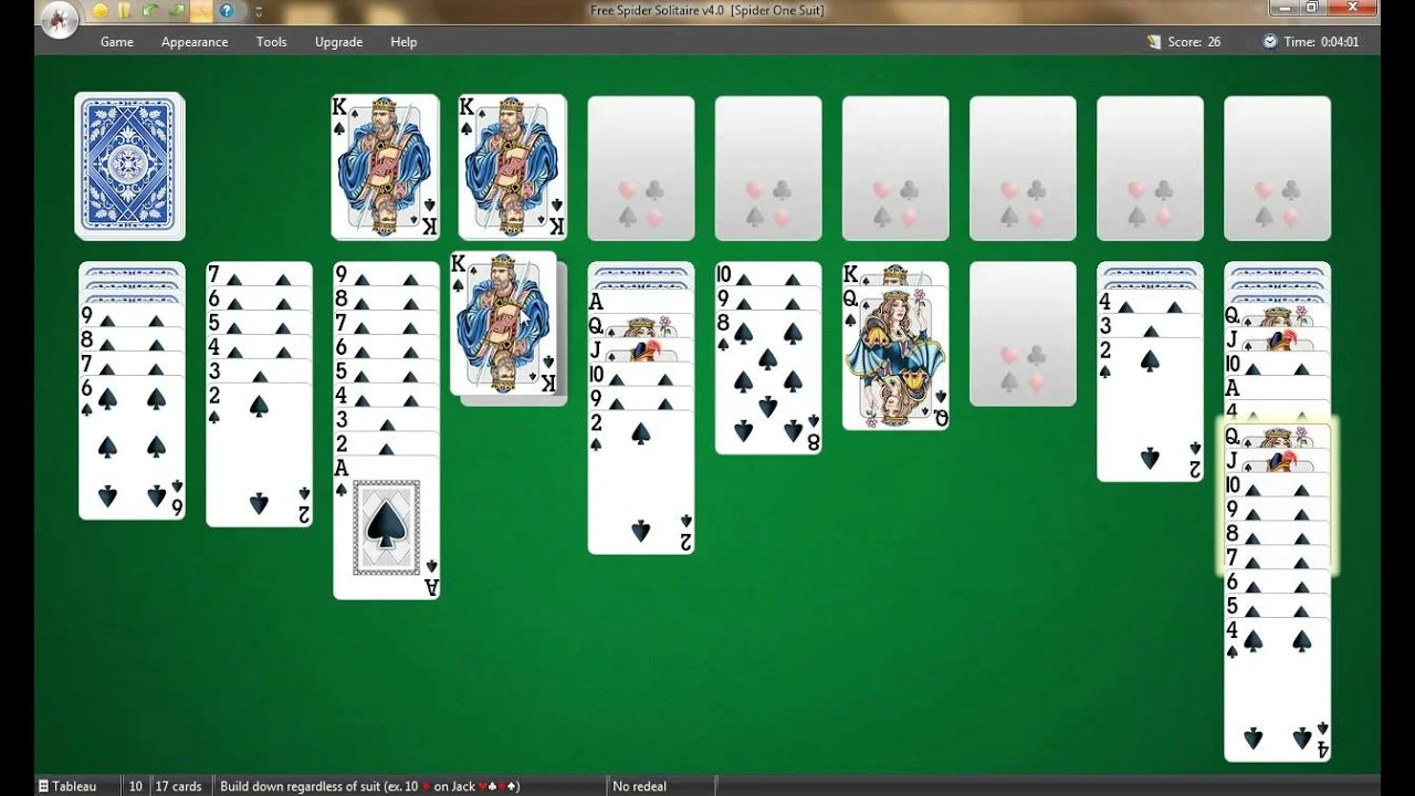 Play spider solitaire 2 suits